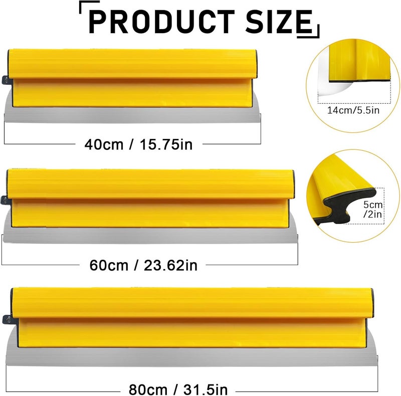 YLTOLOO Drywall Skimming Blade Set, 16”+24”+32” Skimming Blade With Ergonomic Aluminum Body, 0.4mm Stainless Steel Blade Drywall Trowel for Plasterboard and Wallboard - Image 2